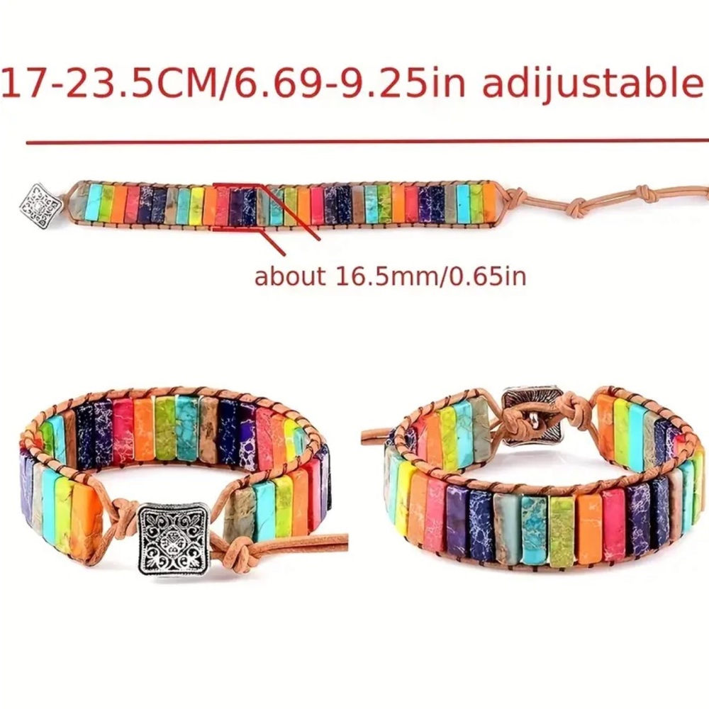 Multi Colored Stone Beaded Bracelet - Picture 5 of 5